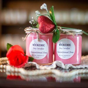 Rose scented Soy candles